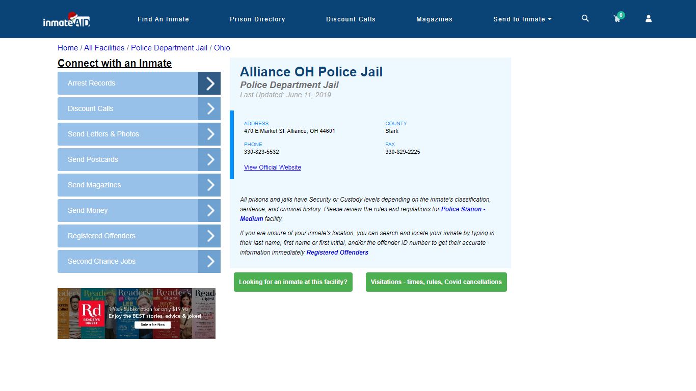 Alliance OH Police Jail & Inmate Search - Alliance, OH