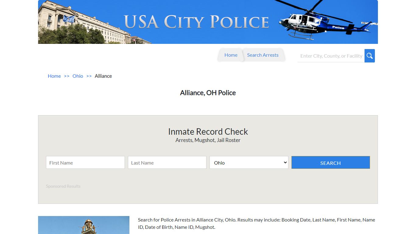 Alliance, OH Police | Jail Records