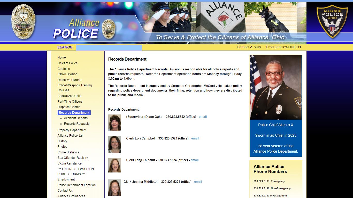 Records Department | Alliance Police